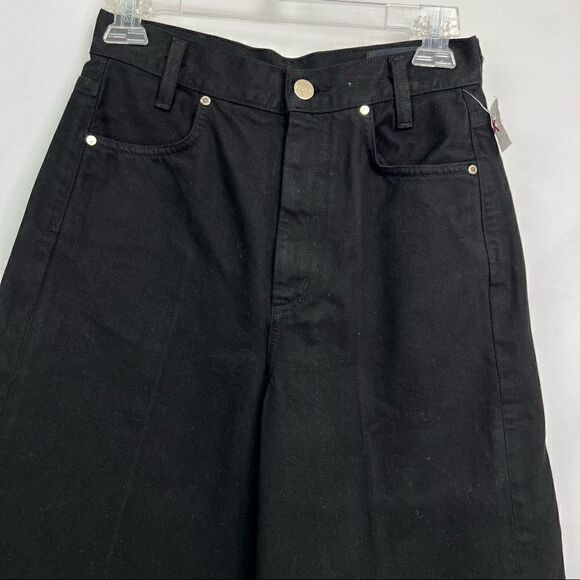 Goldsign The Culottes Painted Black Denim Culottes High rise jeans Brand New! - Picture 5 of 14